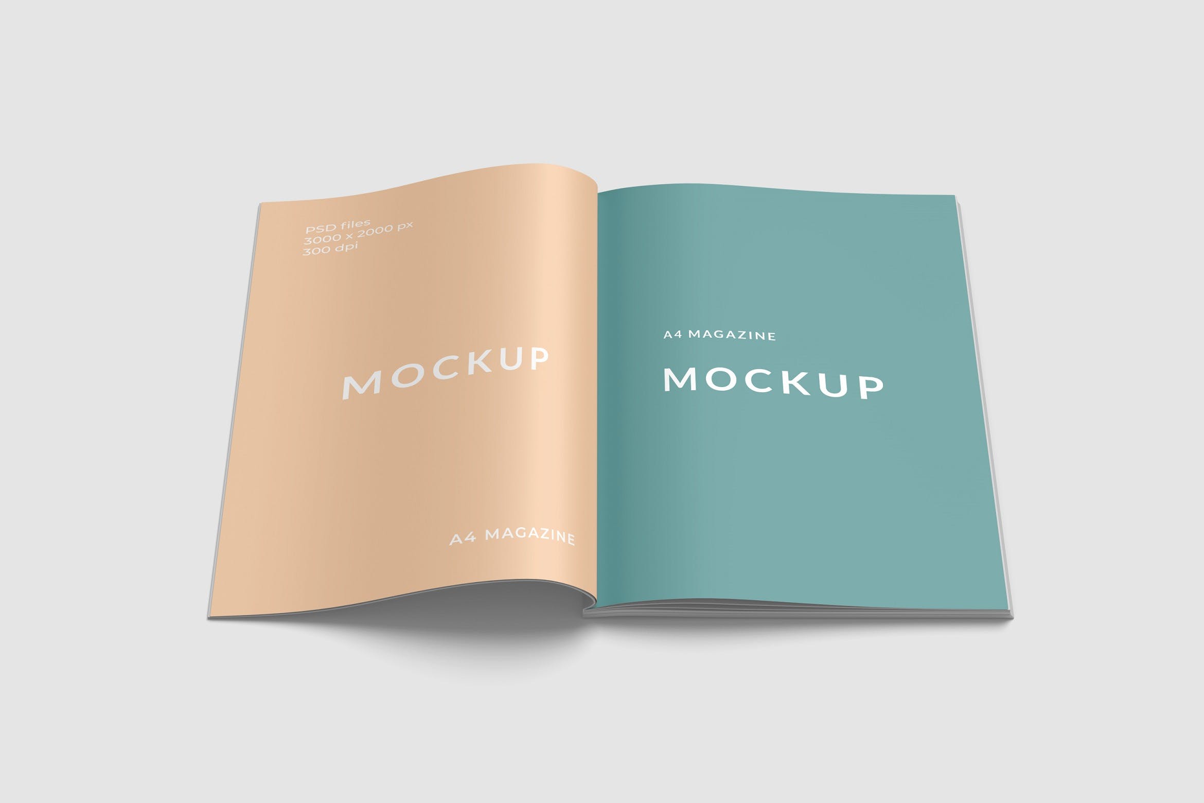 内页版式画册杂志设计前视图样机 A4 Magazine Mockup Front View设计素材模板