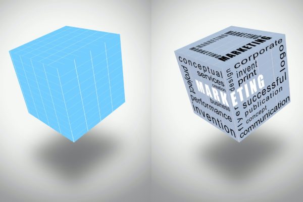 文本3D立方体/图片展示效果图样机 Strategy-Cube-Mockup