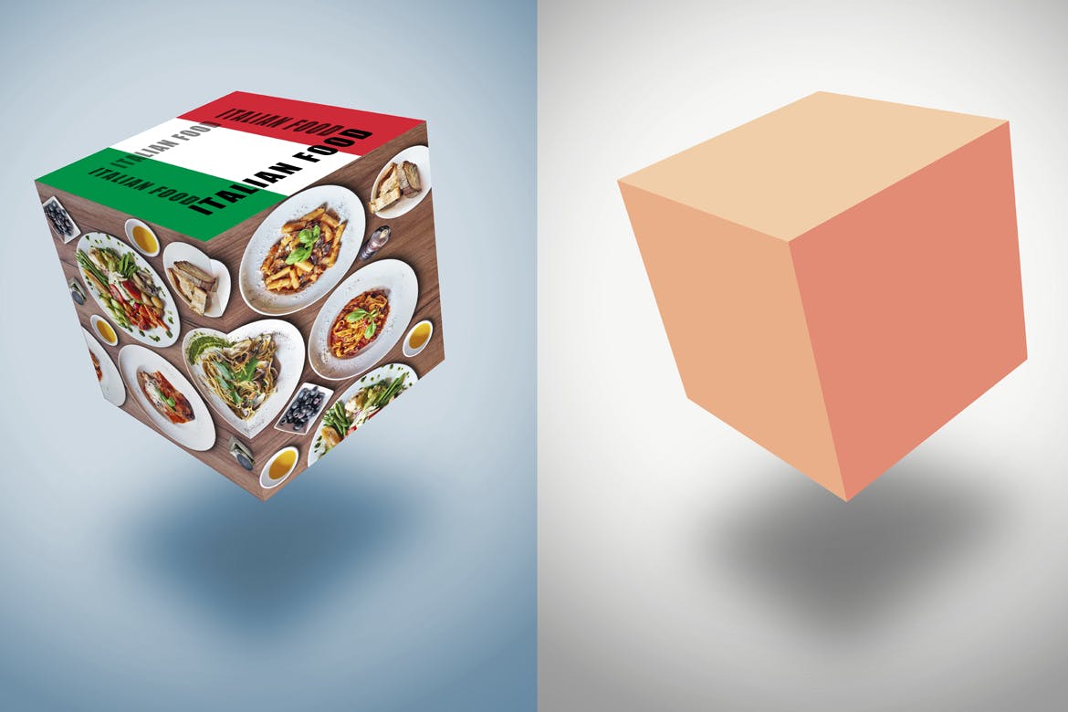 文本3D立方体/图片展示效果图样机 Strategy-Cube-Mockup设计素材模板