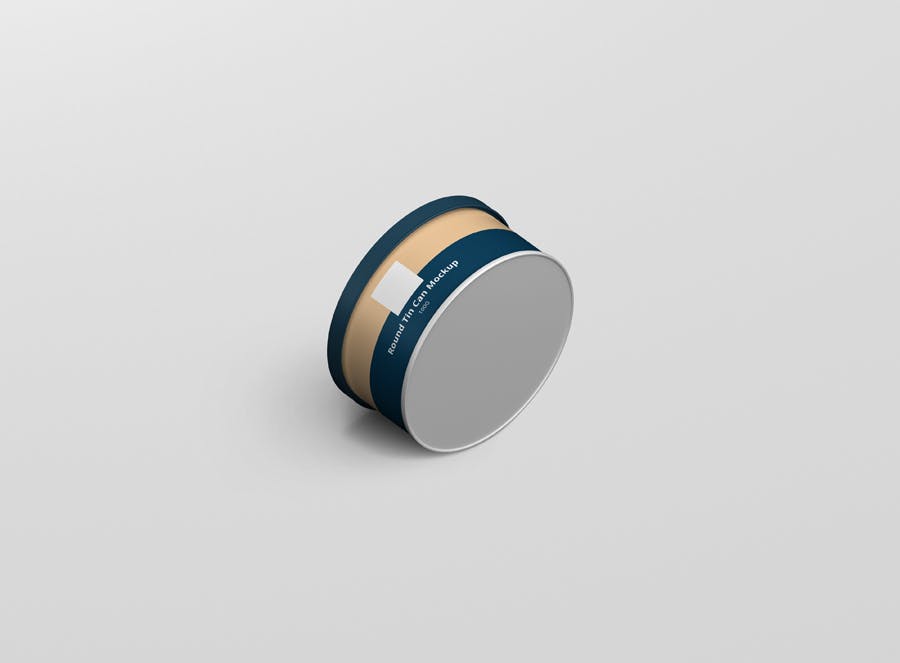 圆形锡罐包装设计样机 Tin Can Mockup Round Mini设计素材模板