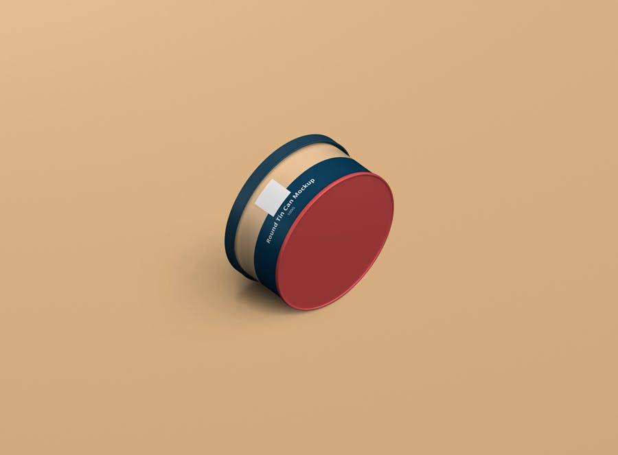圆形锡罐包装设计样机 Tin Can Mockup Round Mini设计素材模板