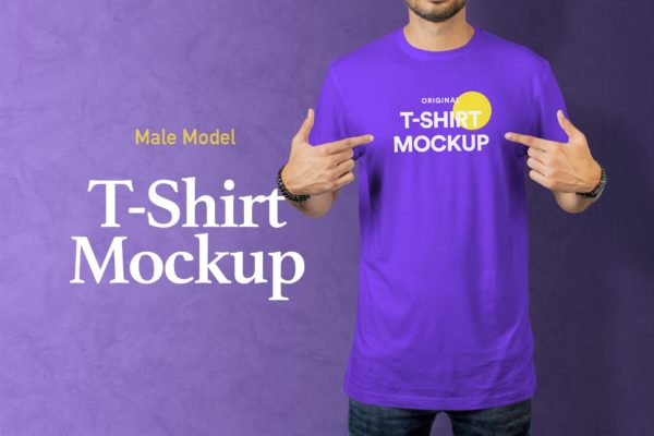 T恤展示印花样机模板v18 T-Shirt Mockup 18