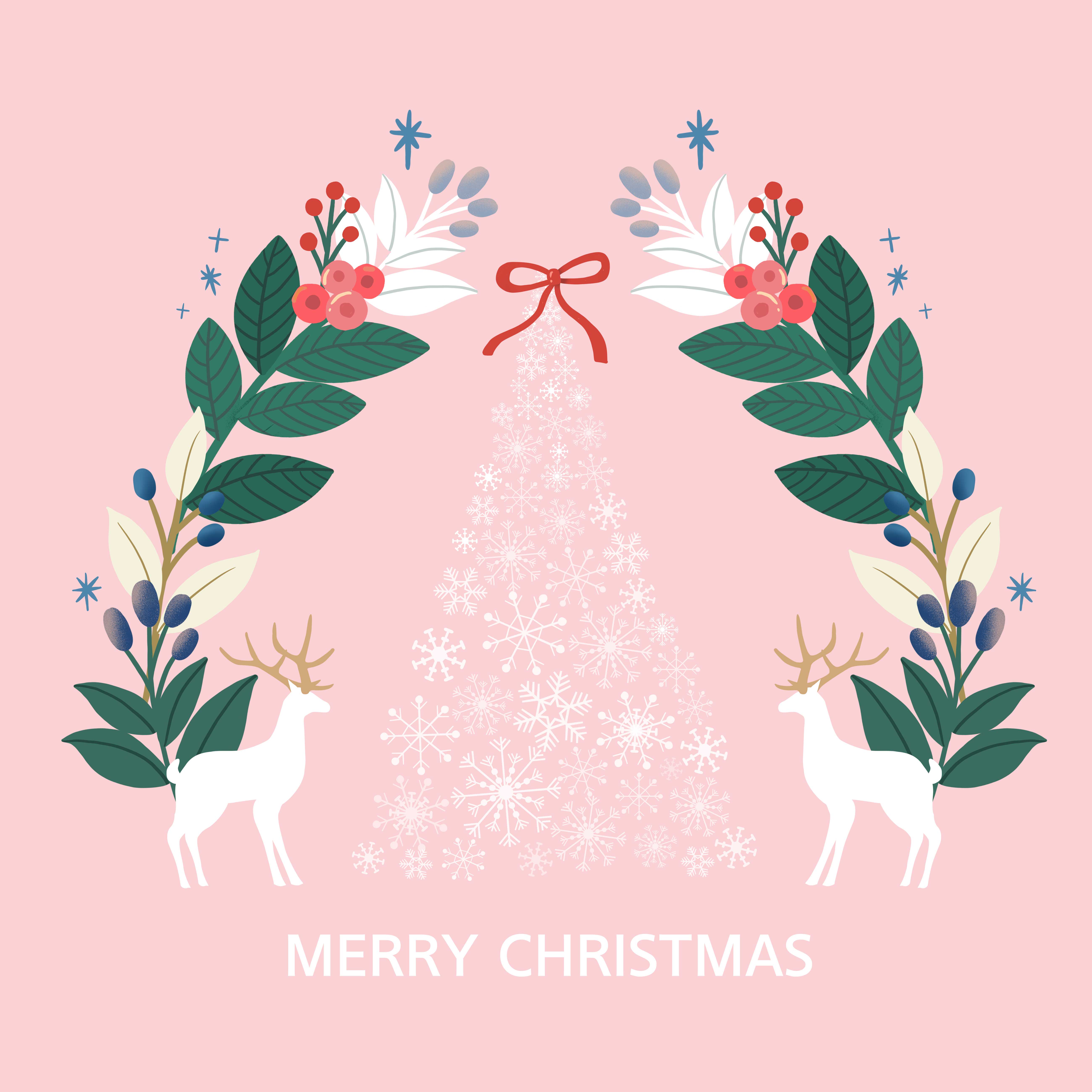 祝福问候圣诞快乐贺卡/海报psd素材设计素材模板
