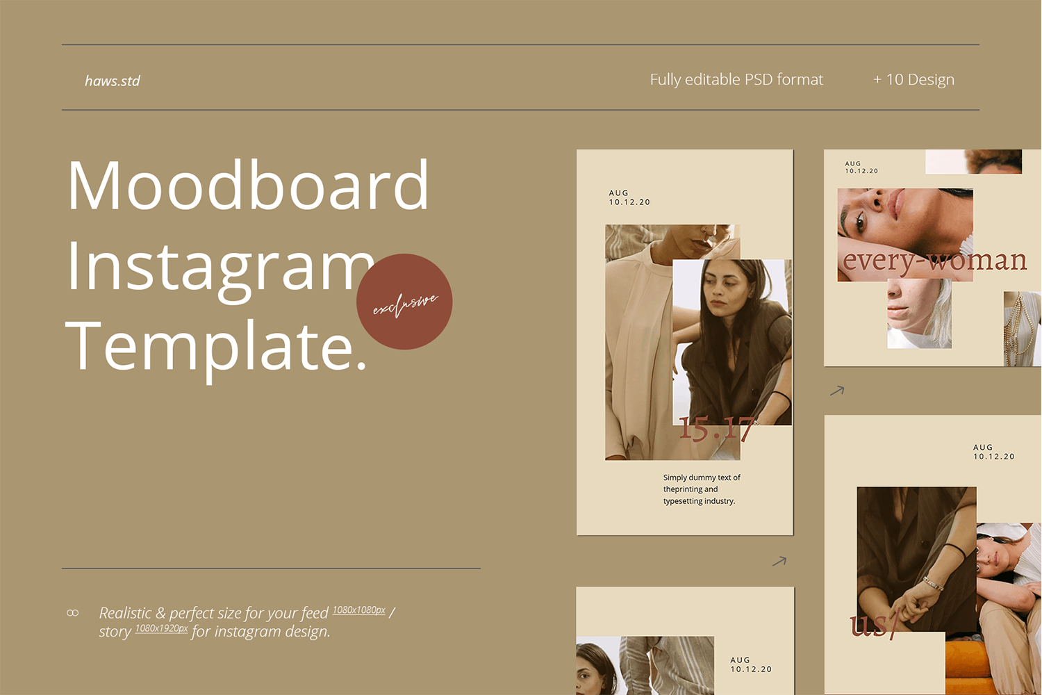 社交媒体Instagram情绪板设计模板v79 Moodboard Instagram Template设计素材模板