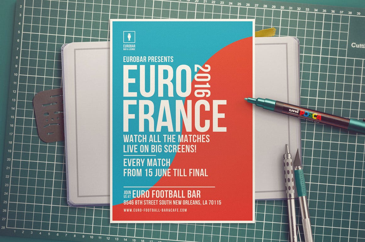 足球世界杯海报/传单设计模板 Football Cup Flyer设计素材模板
