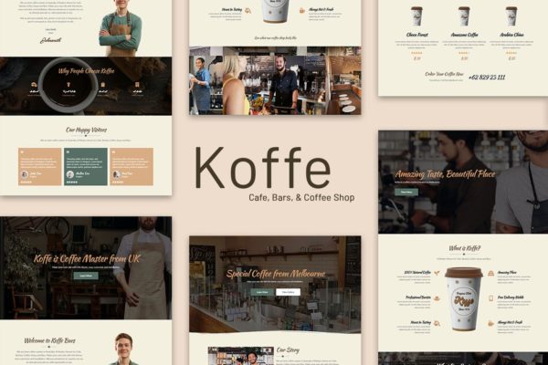 咖啡店快速便捷专业高品质咖啡元素WordPress模板工具包 Koffe – Cafe & Coffee Shop