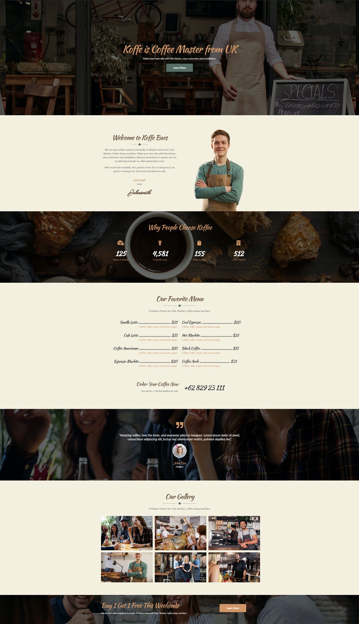 咖啡店快速便捷专业高品质咖啡元素WordPress模板工具包 Koffe – Cafe & Coffee Shop Template Kit设计素材模板
