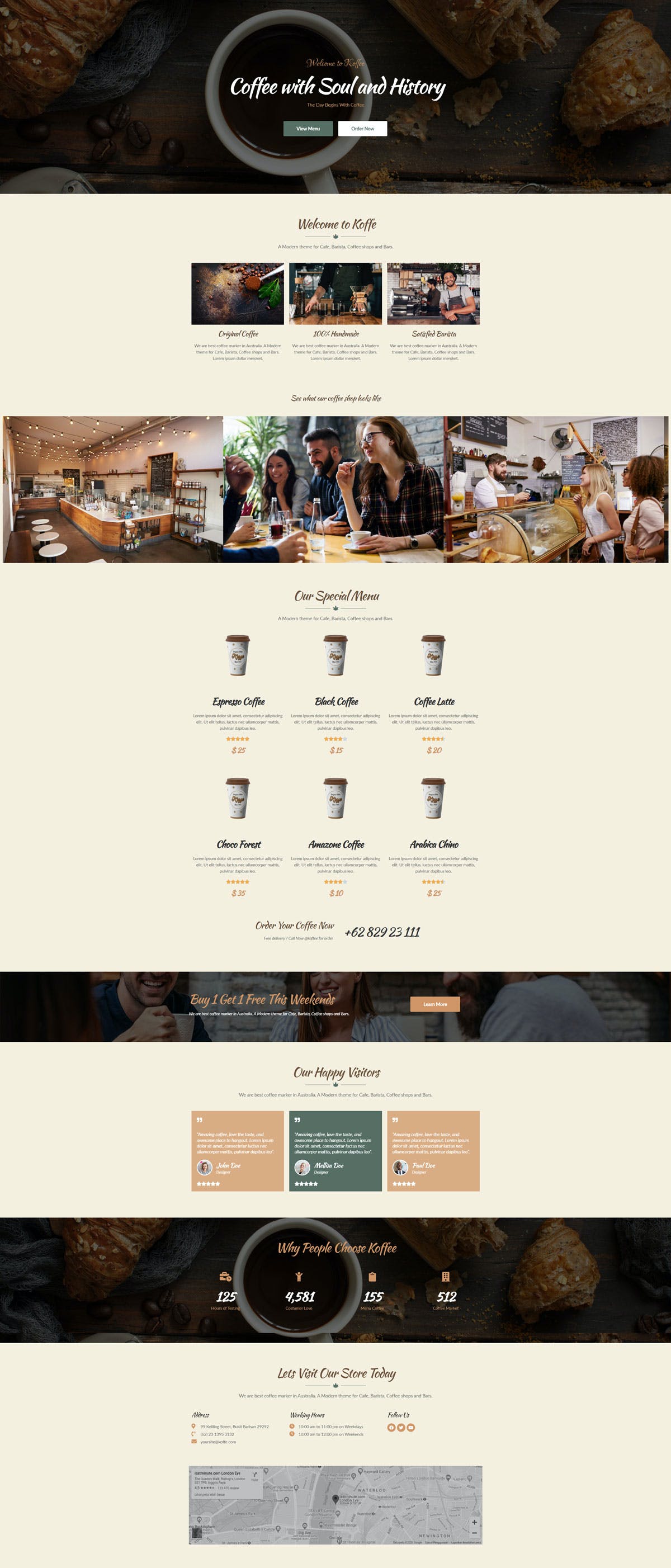 咖啡店快速便捷专业高品质咖啡元素WordPress模板工具包 Koffe – Cafe & Coffee Shop Template Kit设计素材模板