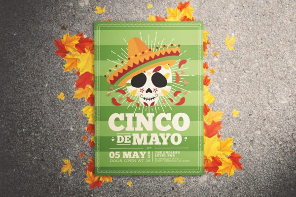 海报设计五月五日节日传单模板 Cinco De Mayo Flyer