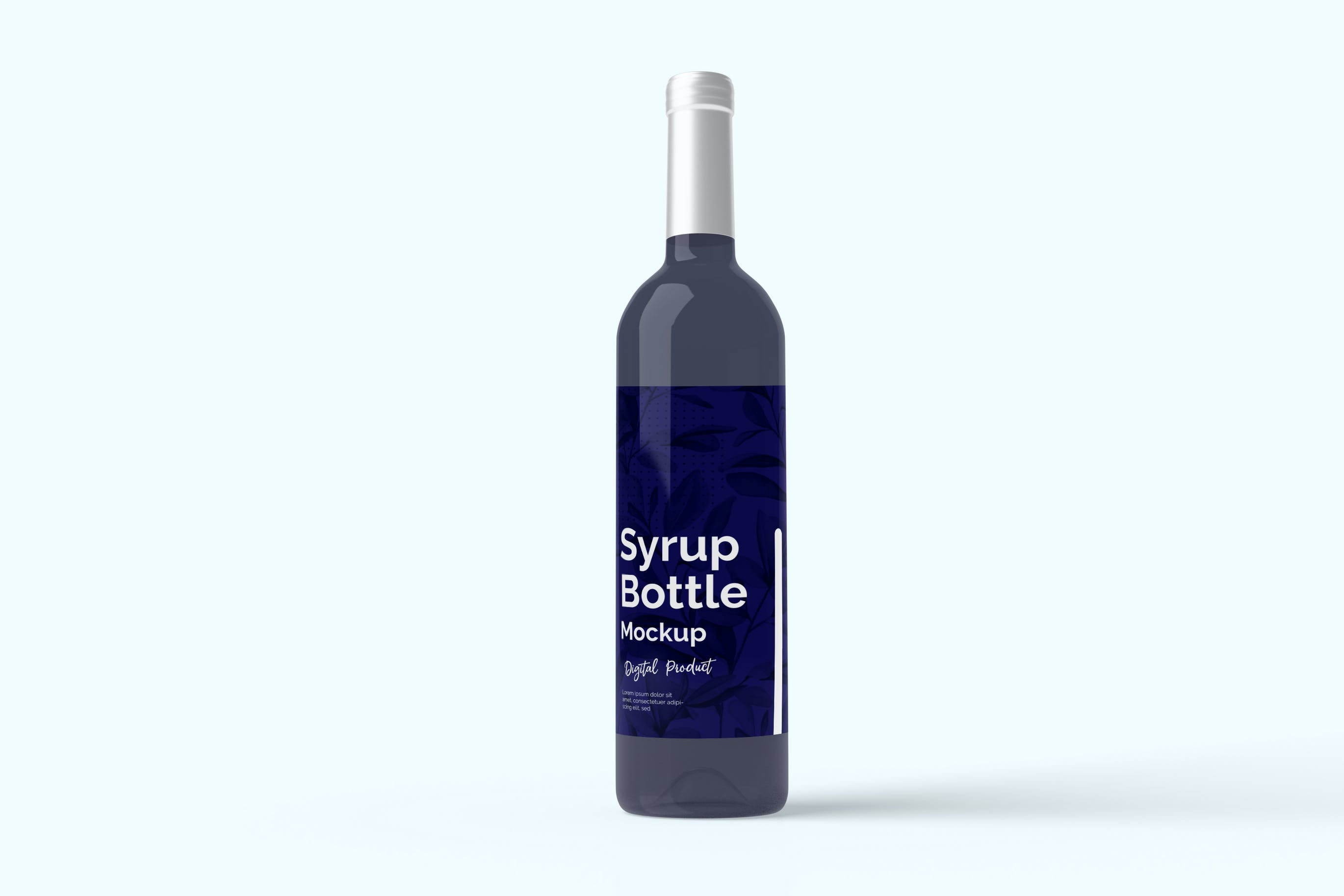 外观标签设计葡萄酒瓶样机模板 Syrup Bottle Mockup设计素材模板