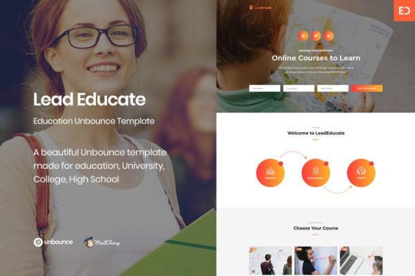 教育类网站CMS模板 LeadEducate – Education Unbounce Landing Page