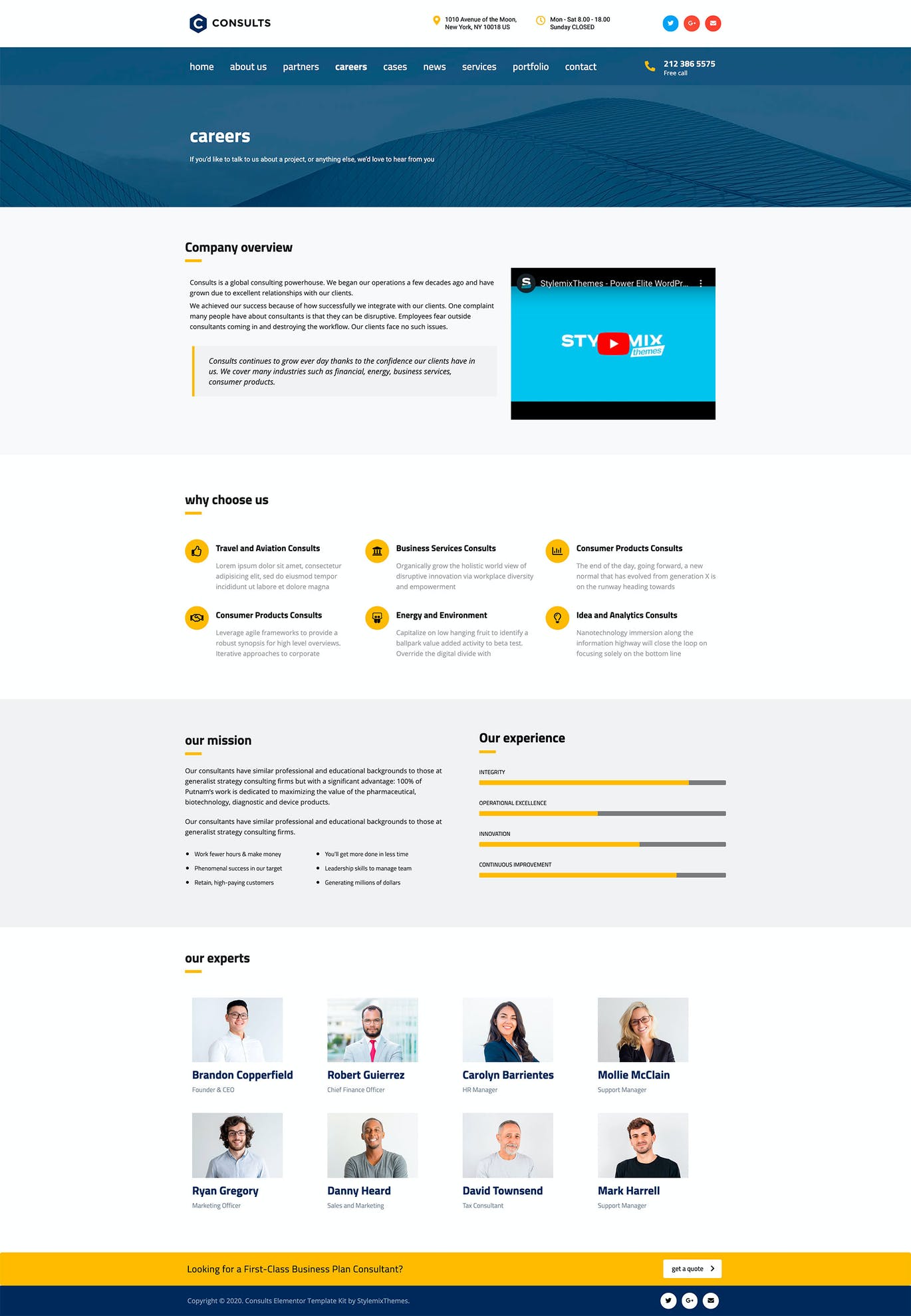 独特精美咨询业务专业类元素WordPress模板套件 Consults – Business Elementor Template Kit设计素材模板