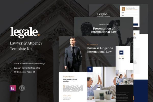 律师事务所高端法律元素模板工具包 Legale – Lawyer & Law Firm Template Kit