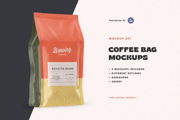 包装设计咖啡袋效果图样机 Set of Coffee Bag Mockups