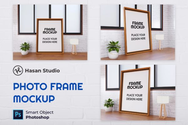 木质作品极简主义相框样机 Nuzie – Minimalist Frame Mockup