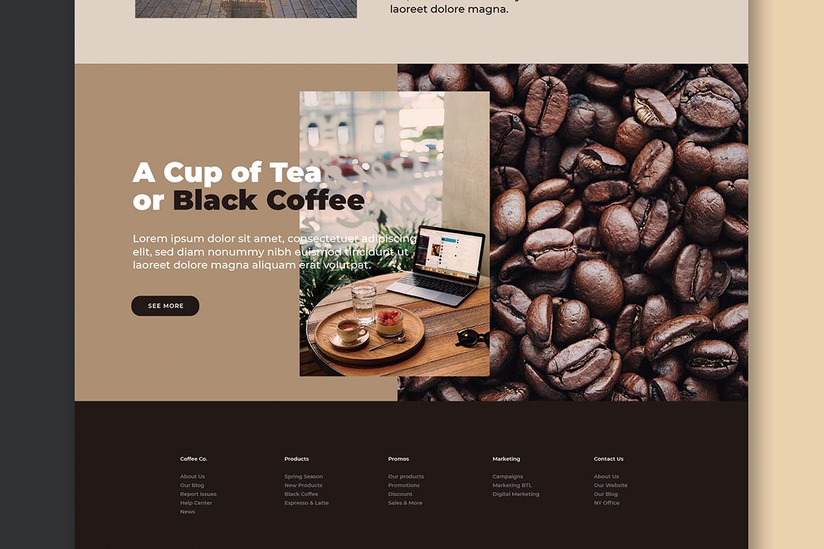 网站设计咖啡厅&餐厅矢量模板 Coffee Shop & Restaurant – Website设计素材模板