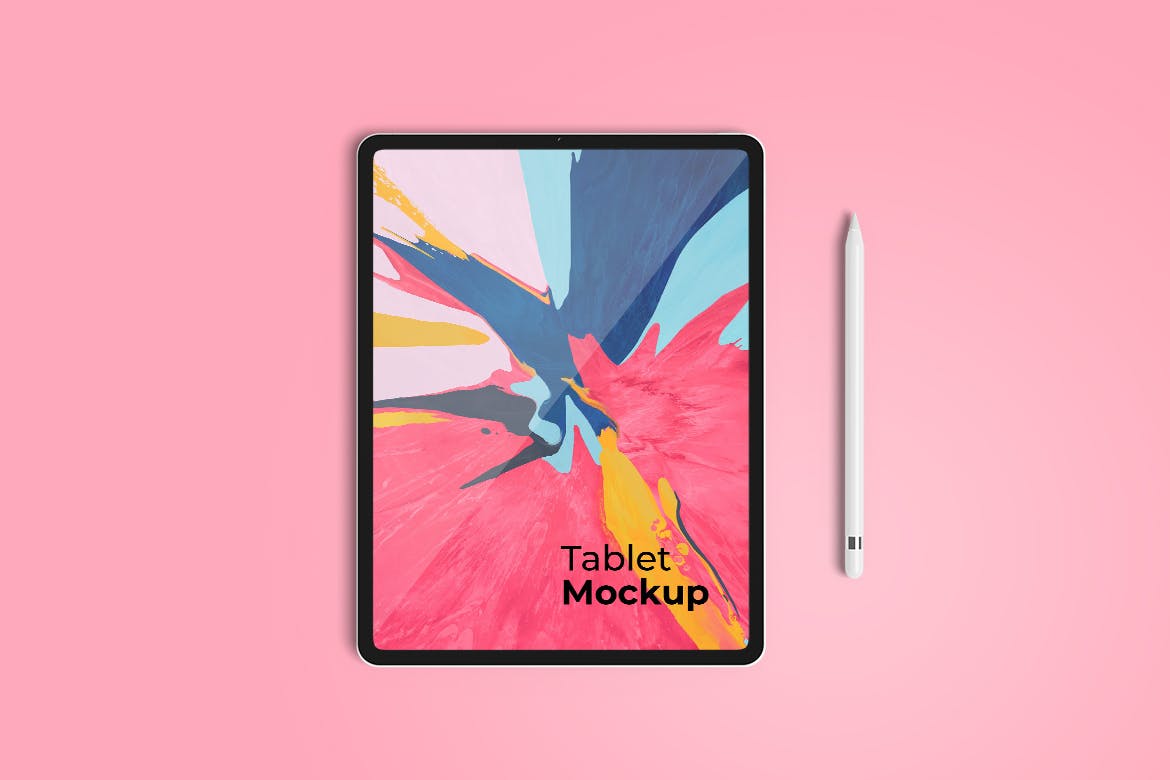 屏幕展示时尚绘画作品iPad样机 Stylish iPad Mockup设计素材模板