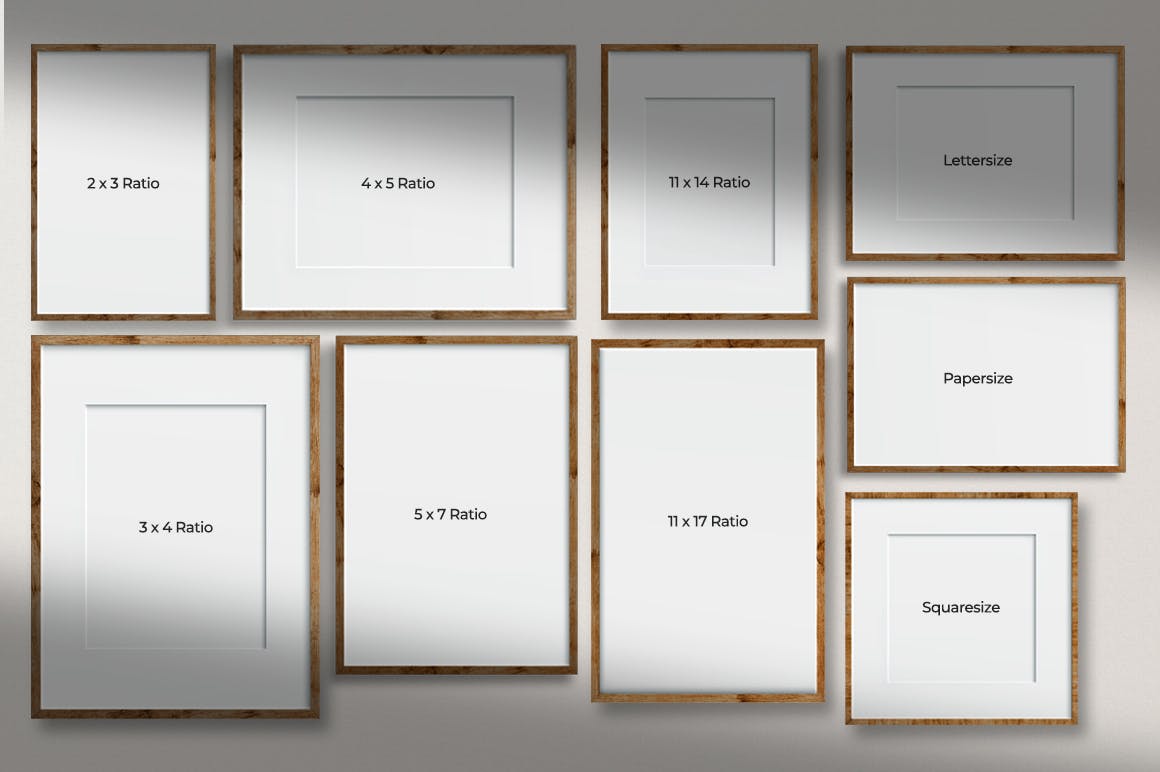 相框样机套件艺术作品展示 Frame Mockup Kit设计素材模板