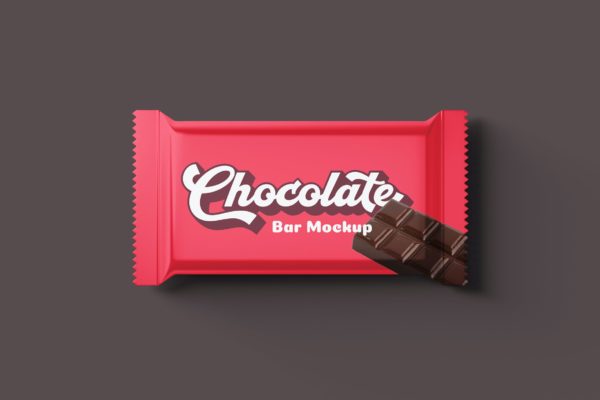 包装设计巧克力棒样机 Chocolate Bar Packaging Mockups