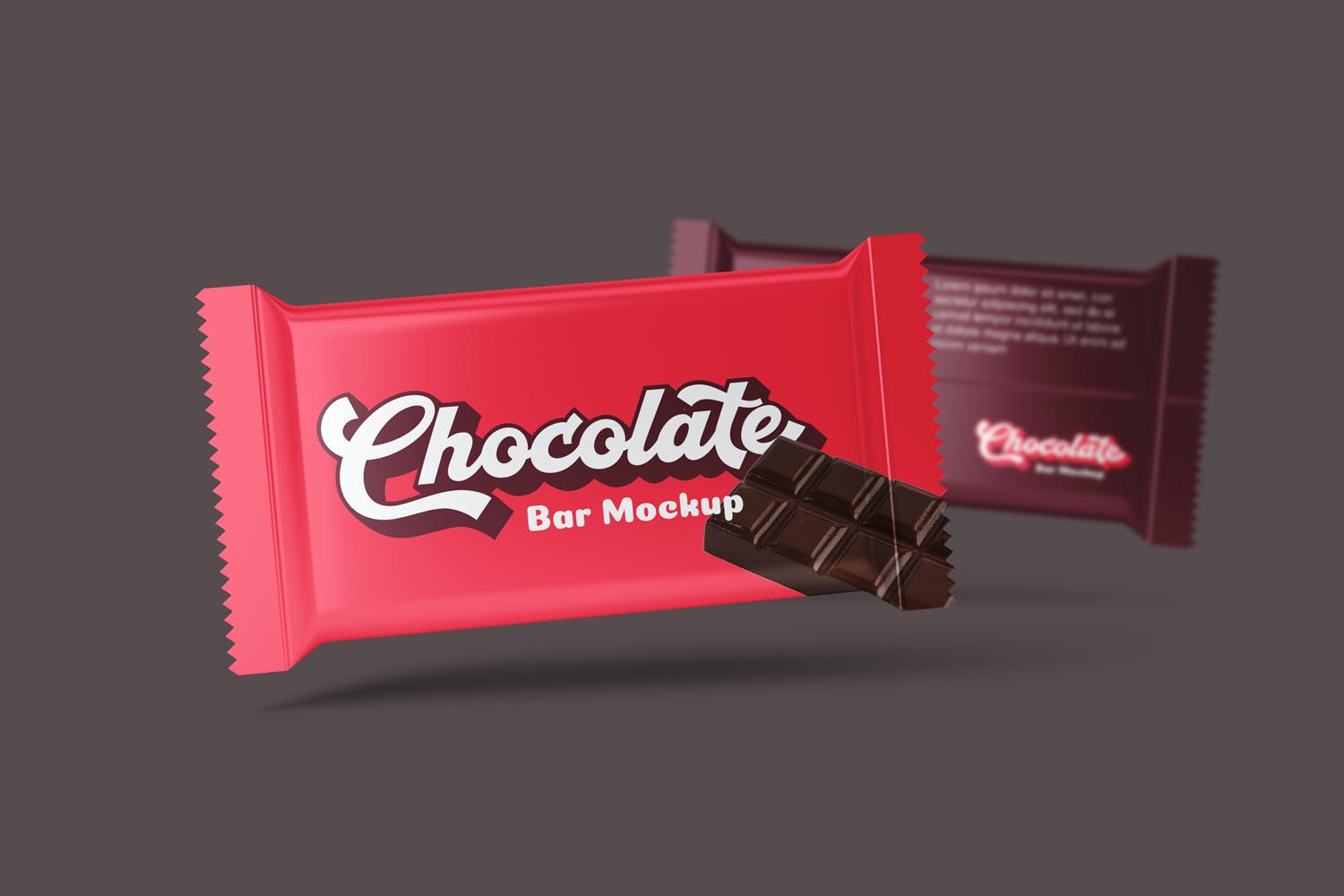 包装设计巧克力棒样机 Chocolate Bar Packaging Mockups设计素材模板
