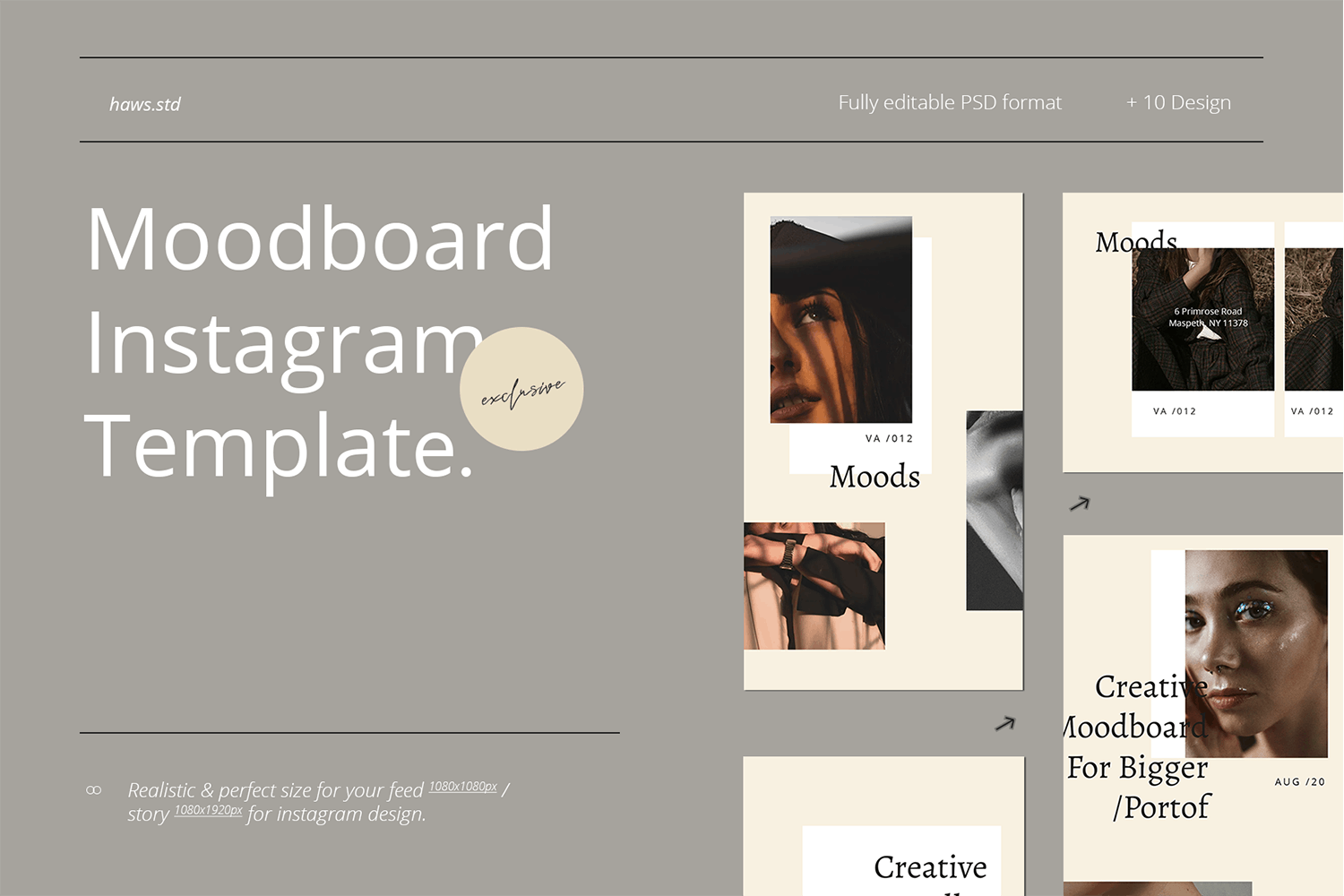 社交媒体Instagram情绪板设计模板v83 Moodboard Instagram Template设计素材模板