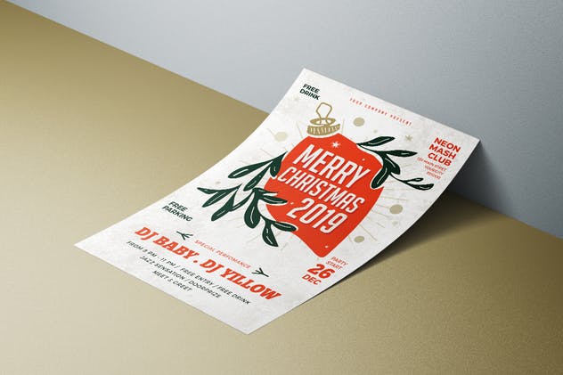 宣传单设计圣诞派对邀请模板 Christmas Party Flyer设计素材模板