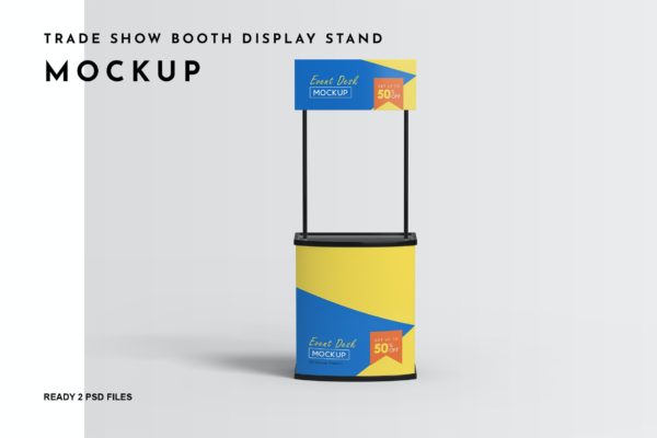 广告设计样机贸易展摊位展示架 Trade Show Booth Display Stand Mockup