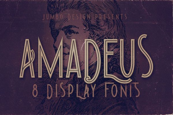 欧美神秘质感镂空双线无衬线字体 Amadeus – Display Font