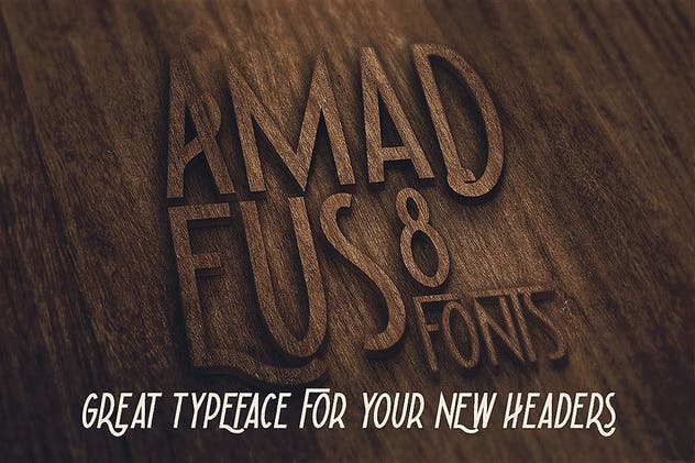 欧美神秘质感镂空双线无衬线字体 Amadeus – Display Font设计素材模板