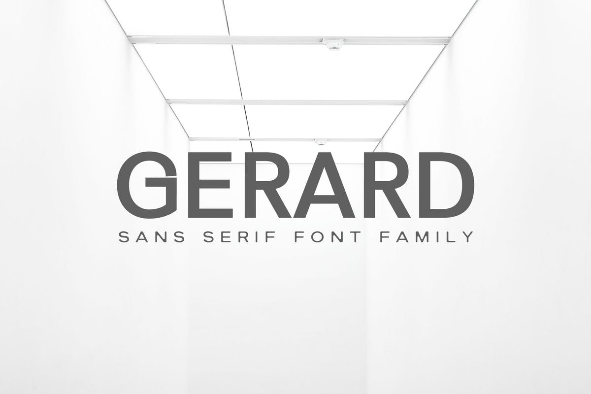 品牌LOGO极简主义商业无衬线字体系列 Gerard Sans Serif Font Family设计素材模板