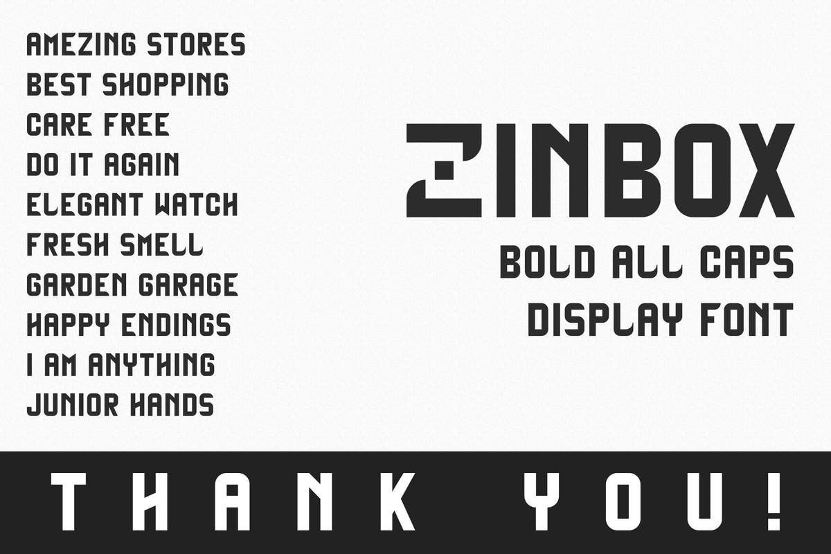 经典清新方框粗体黑体无衬线字体设计 Zinbox – Bold Display Font设计素材模板