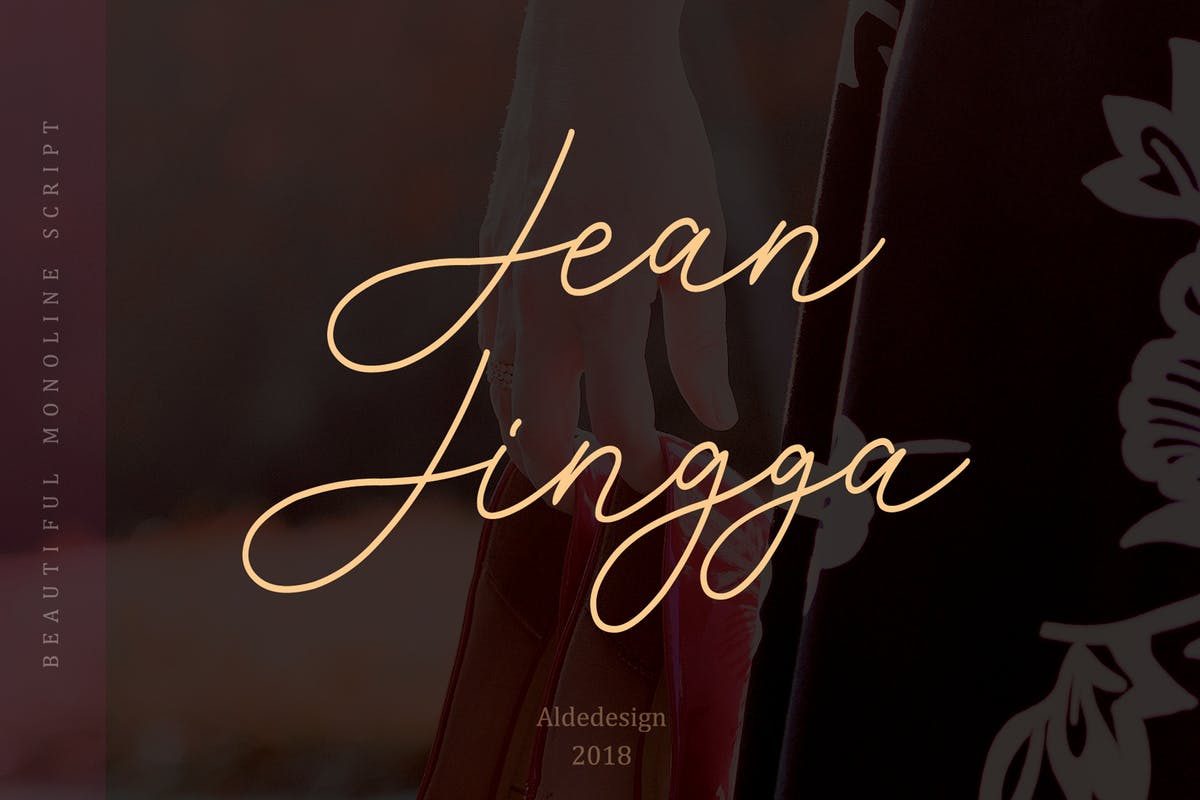 漂亮精美优雅手写设计字体 Jean Jingga – Beautiful Handwritten Styled Font设计素材模板