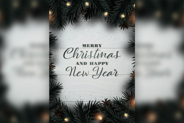圣诞祝福贺卡/圣诞框架新年海报设计素材[eps]
