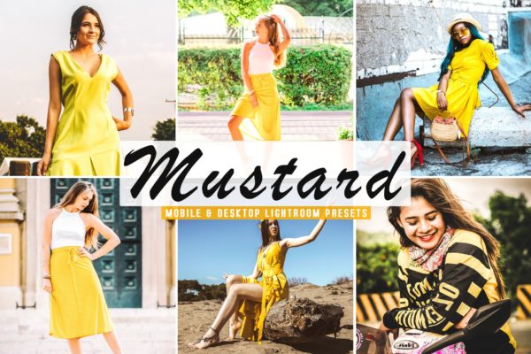 人物肖像摄影后期温暖黄色调LR预设 Mustard Mobile & Desktop Lightroom Presets