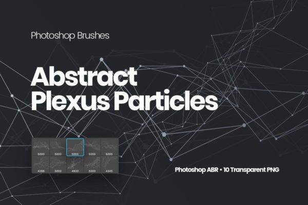 几何图形抽象神经丛粒子PS画笔 Abstract Plexus Particles Photoshop Brushes