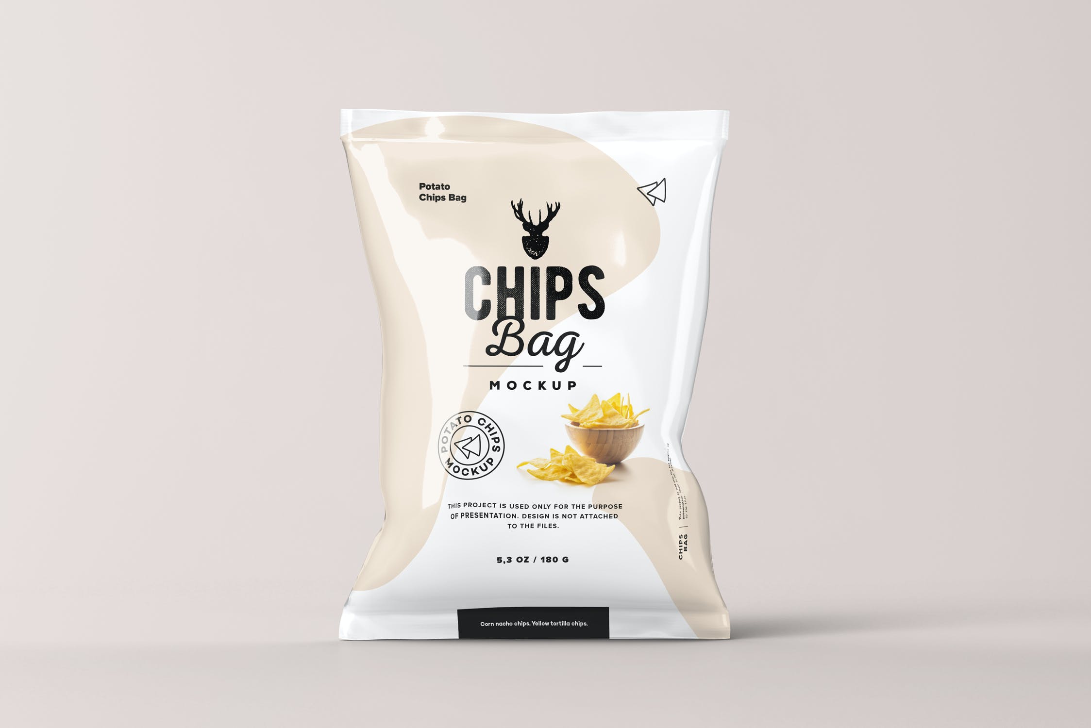 包装设计薯片零食袋样机 Food Bag Mock-up设计素材模板