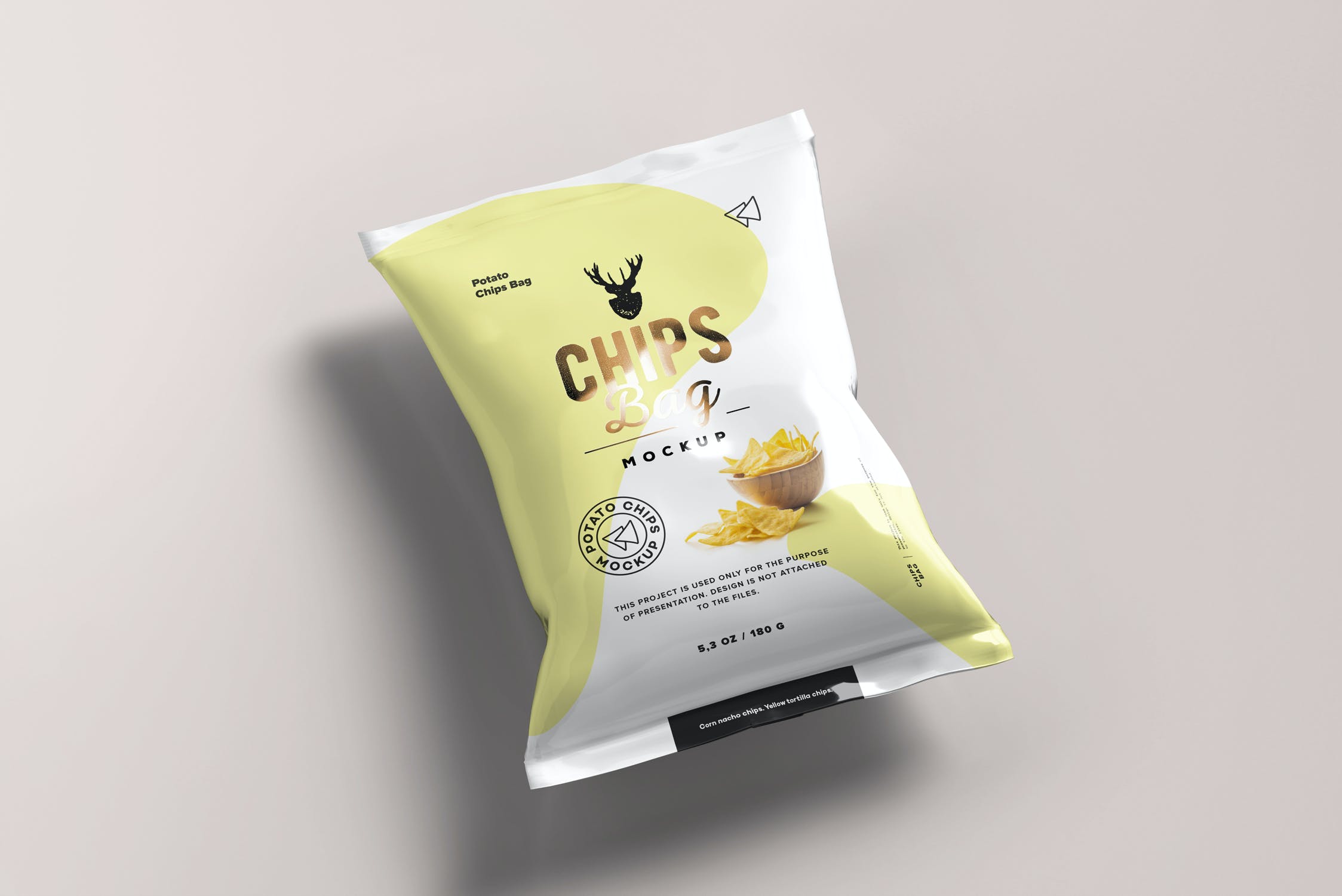 包装设计薯片零食袋样机 Food Bag Mock-up设计素材模板