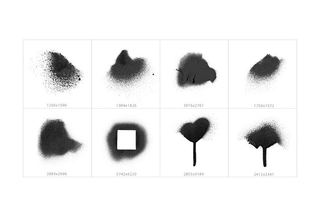 Photoshop印章笔刷抽象喷雾 32 Abstract Spray Photoshop Stamp Brushes设计素材模板