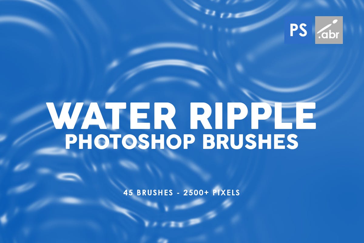 水纹Photoshop画笔 45 Water Ripple Photoshop Brushes设计素材模板