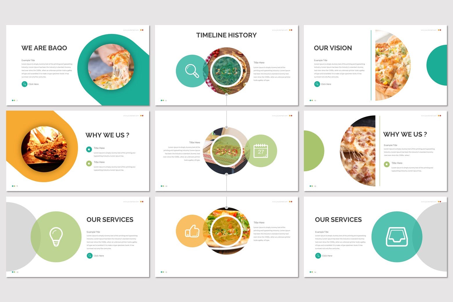 幻灯片模板美食展示PowerPoint下载 Baqo – Food Powerpoint Template设计素材模板