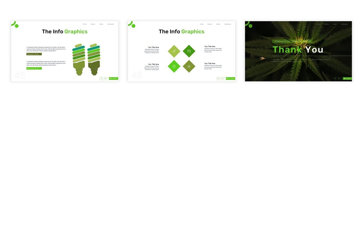 绿植背景干净清新舒适风PPT模板 Plantarian Presentation设计素材模板