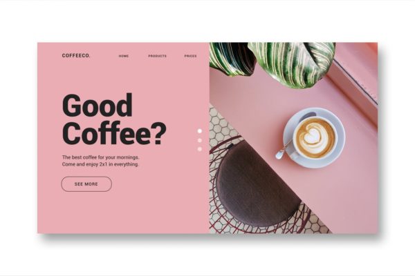 网站设计咖啡店矢量模板 Coffee Shop – Landing Page