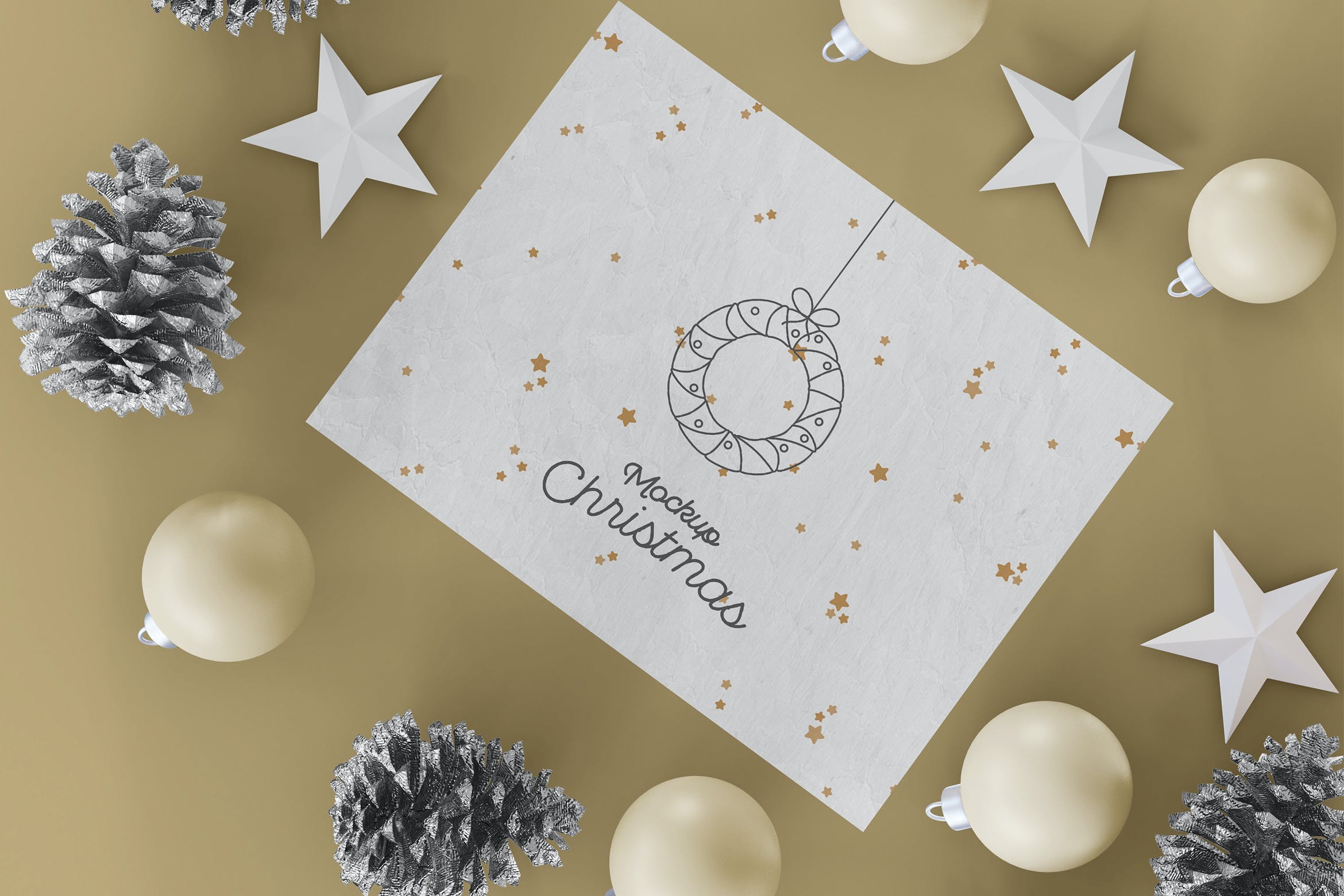 贺卡圣诞元素场景设计样机 Christmas Card Mockup设计素材模板