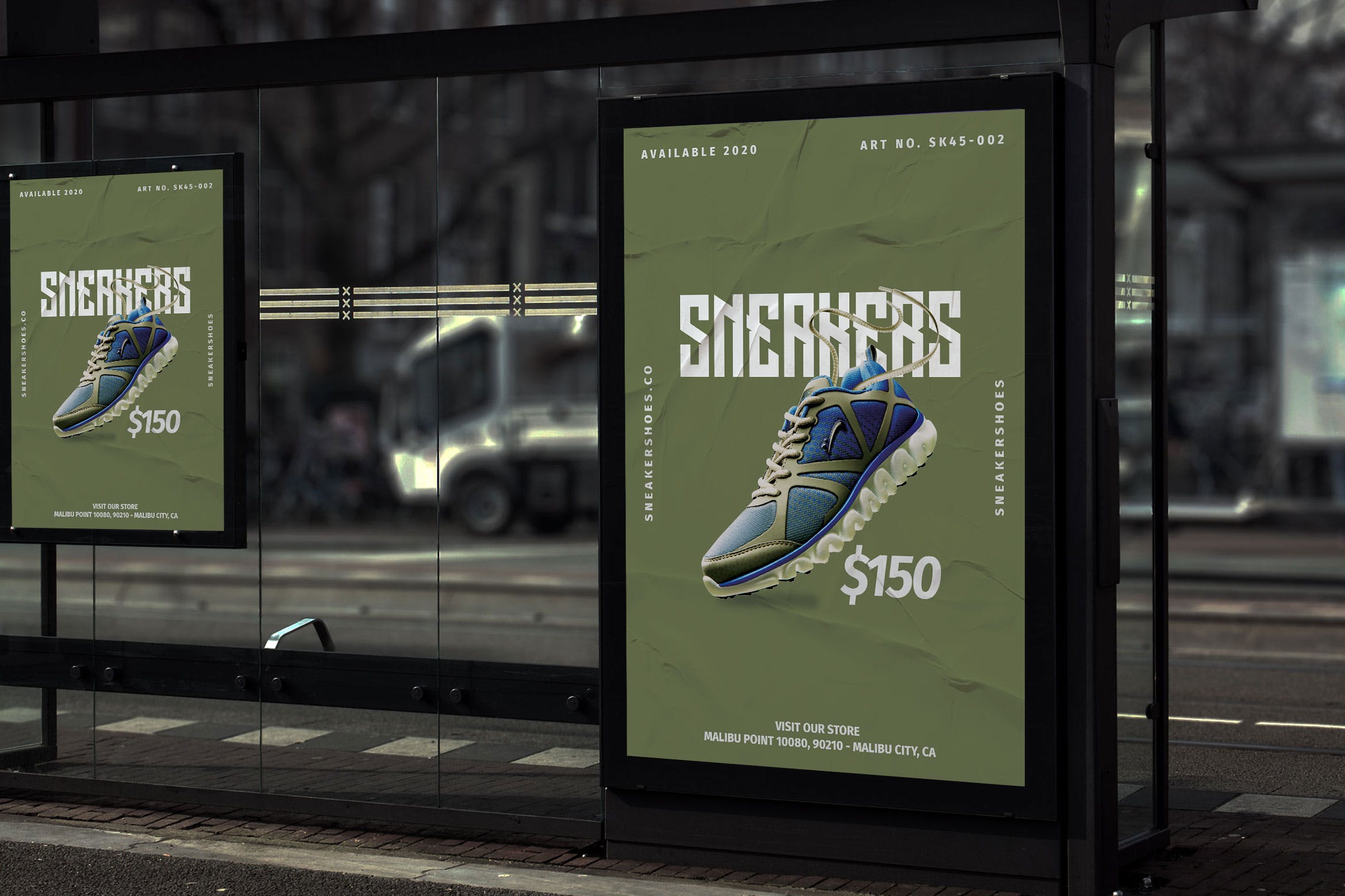 促销海报运动鞋产品设计模板 Sneaker Shoes – Product Promotion Poster RB设计素材模板