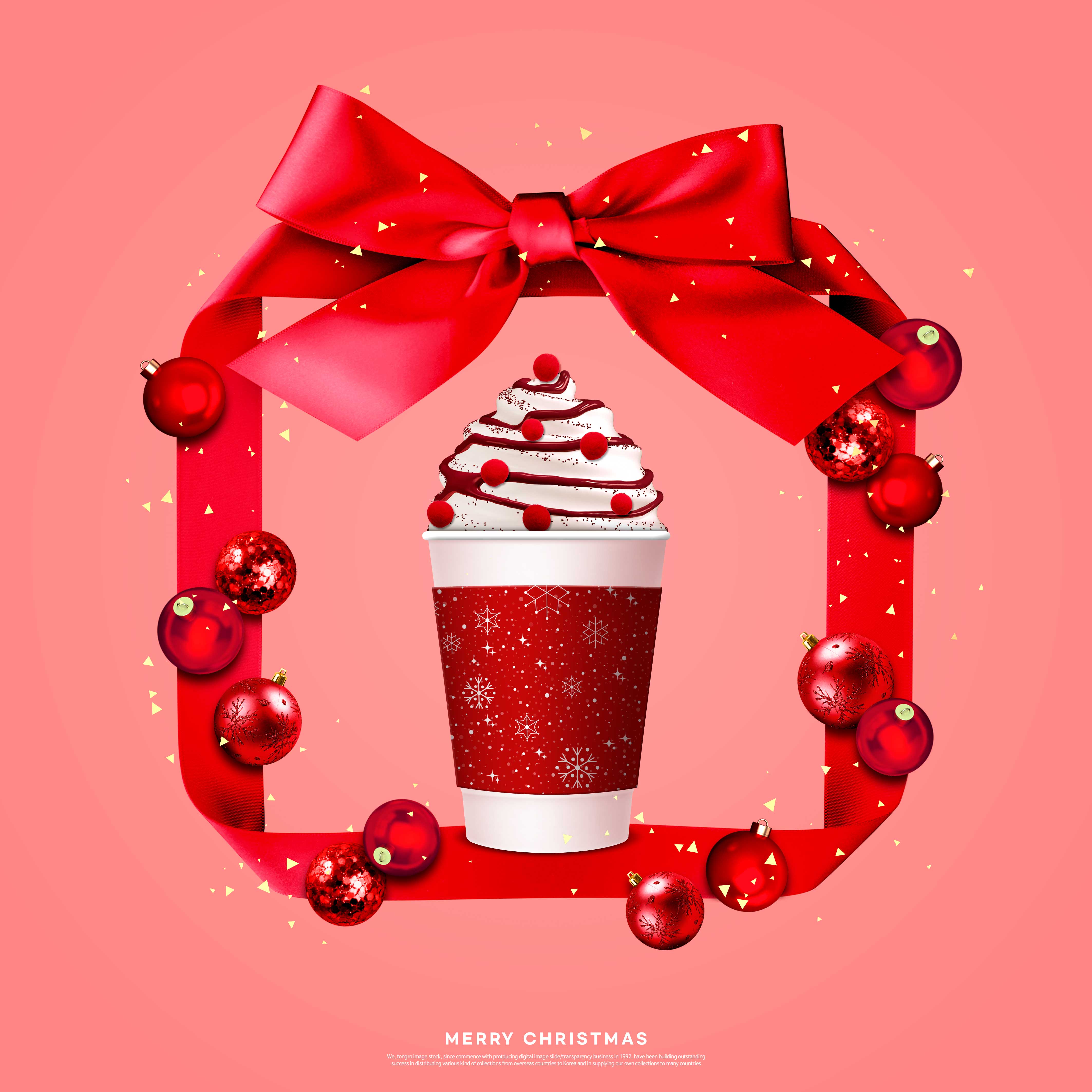 雪糕产品推广蝴蝶结礼品元素圣诞海报设计模板设计素材模板