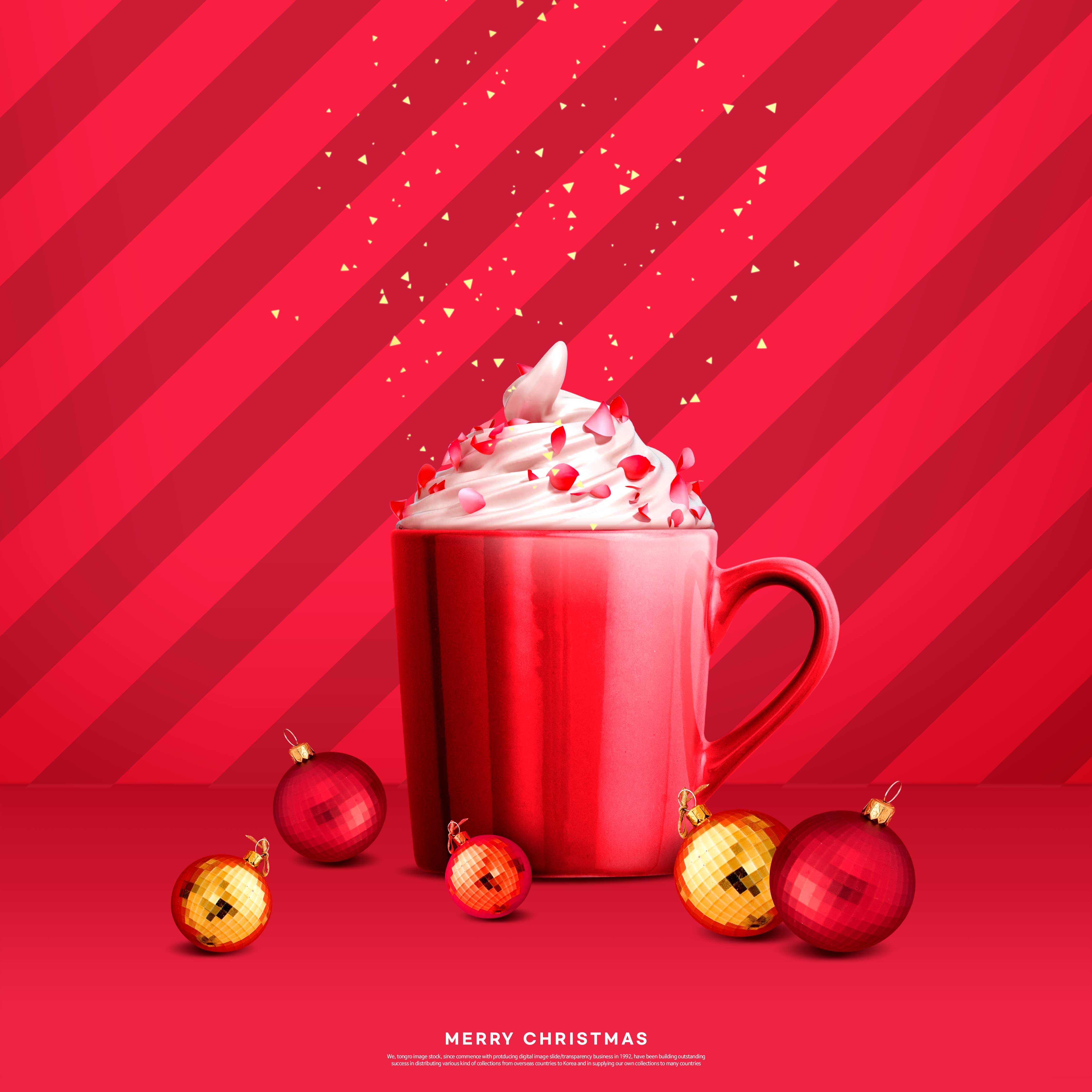 大红圣诞节创意雪糕杯海报设计psd素材设计素材模板
