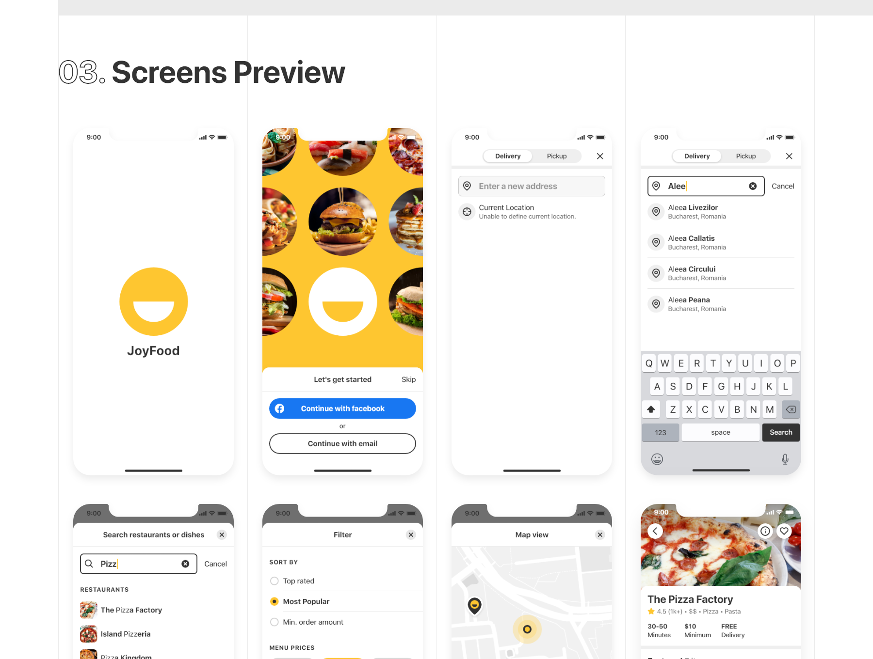 送餐/外卖APP iOS UI套件设计素材模板