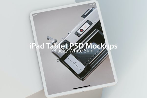 iPad平板电脑黑白双色PSD样机 iPad Tablet PSD Mock-ups