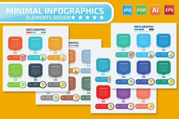 信息图表项目多用途的PPT幻灯片设计/步骤/流程说明矢量图形素材v3 Infographics