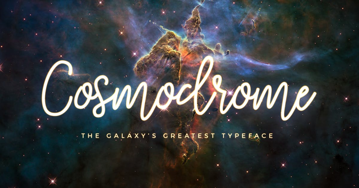 唯美单线脚本手写字体宇宙星辰字体设计 Cosmodrome Monoline Script Font设计素材模板